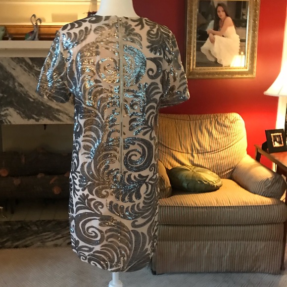 Ivory & Silver Shift Dress - Picture 11 of 15